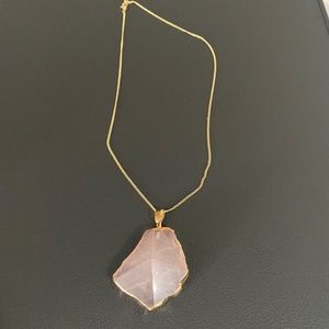 Never Worn: Raw Rose Quartz Necklace